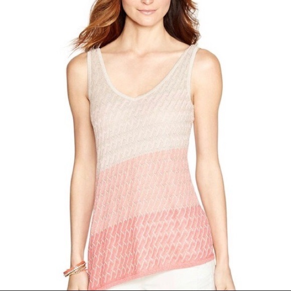 NWT $68 WHBM stunning metallic asymmetrical ombré tank - Picture 3 of 11
